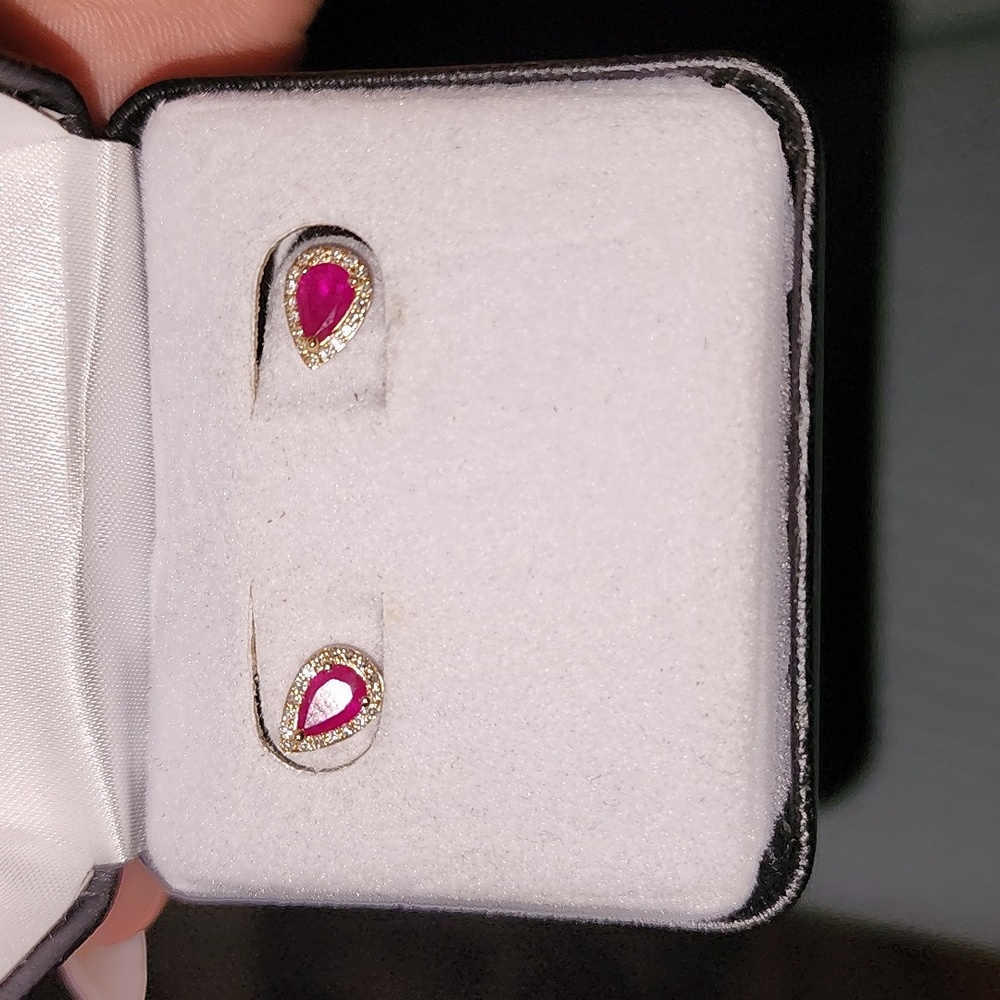 Effy  Diamond Ruby Earings